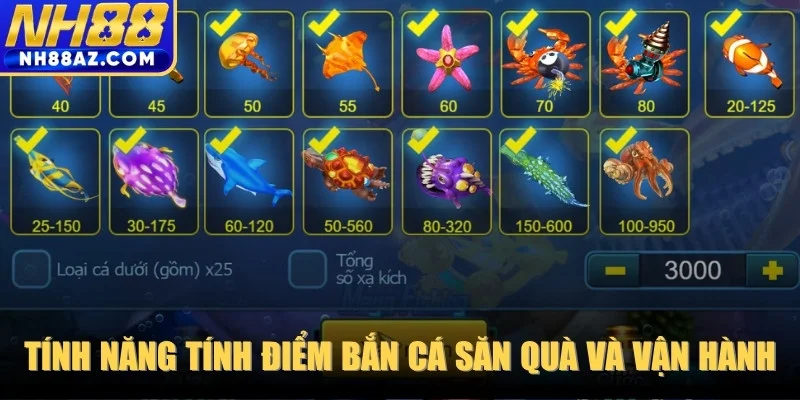 Tính năng tính điểm bắn cá săn quà và vận hành của loại hình