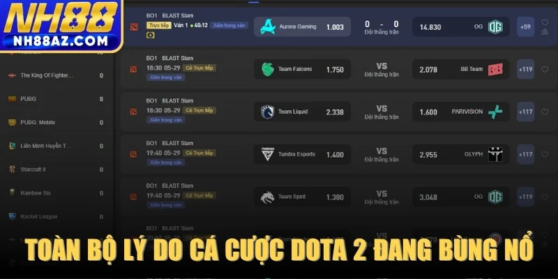 Bật mí toàn bộ lý do cá cược Dota 2 đang bùng nổ mạnh mẽ
