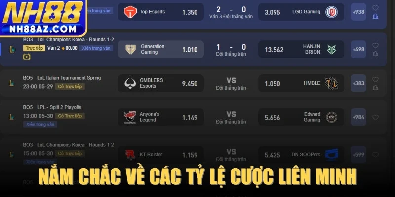 Nắm chắc về các tỷ lệ cược 
