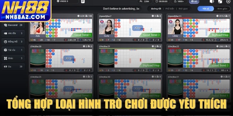 Tổng hợp loại hình trò chơi được yêu thích tại sòng bài