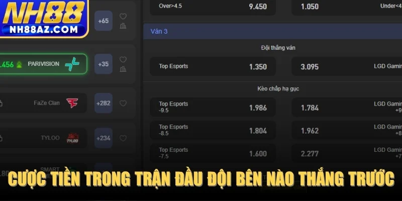 Cược tiền trong trận đầu đội bên nào thắng trước