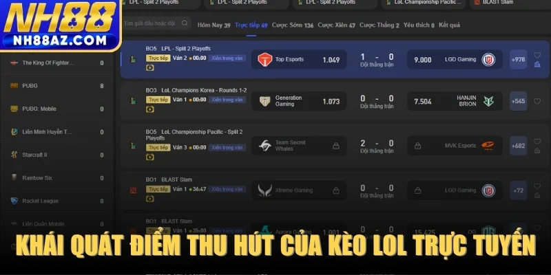 Khái quát chung mọi điểm thu hút tại kèo LOL trực tuyến