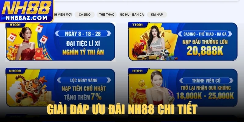 Giải đáp ưu đãi NH88 chi tiết, nhận thưởng đúng điều kiện