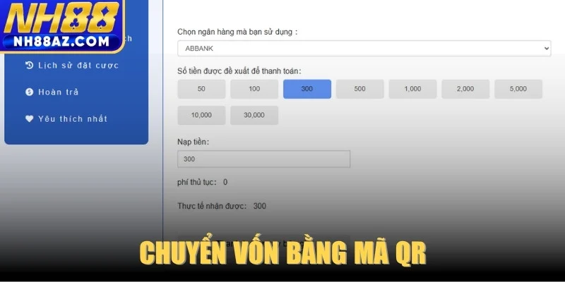 Chuyển vốn bằng mã QR 