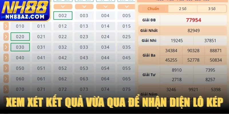 Xem xét kết quả vừa qua để nhận diện lô kép
