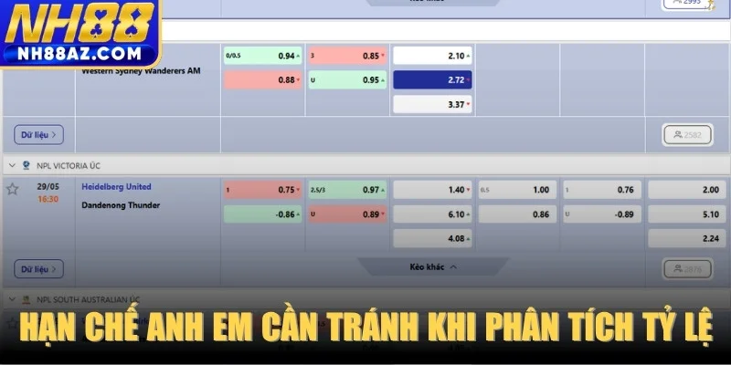 Những hạn chế phổ biến anh em cần tránh khi phân tích tỷ lệ